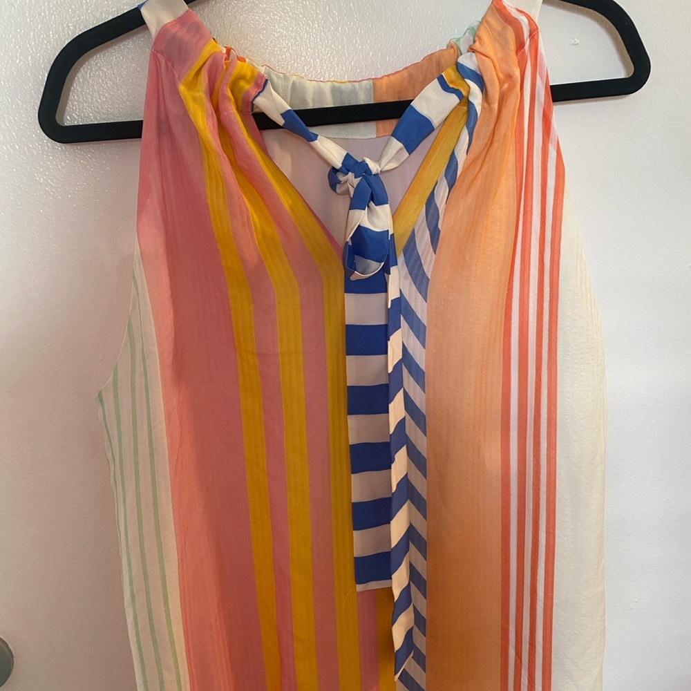 Marie Oliver Elena Multicolor Striped Sleeveless Maxi Dress size 8 - Picture 3 of 6
